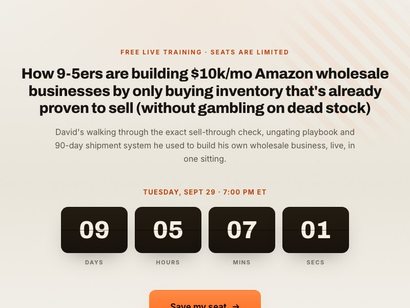 Registration page preview